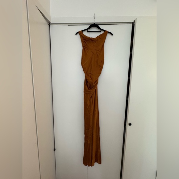 Reformation Anaiis Silk Dress Gown in Copper NWT Sz. 10 - Picture 11 of 12
